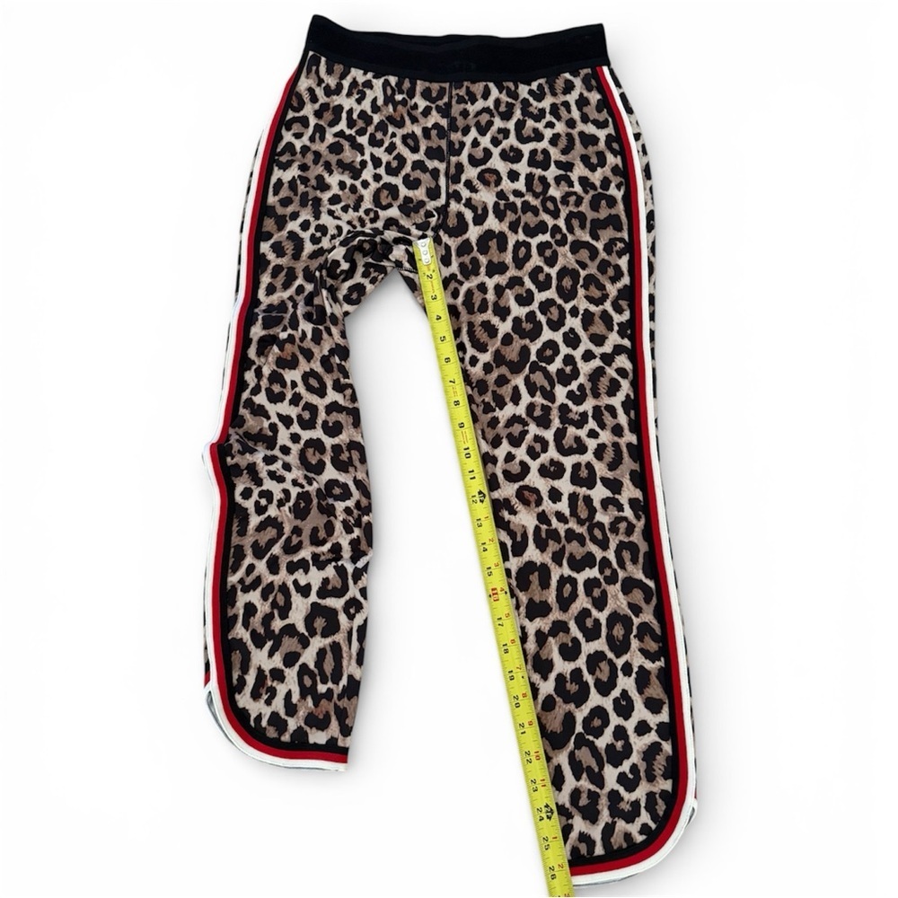 Pam & Gela Leopard Print Track Pants Red White Side Stripe Size Large - Picture 6 of 10